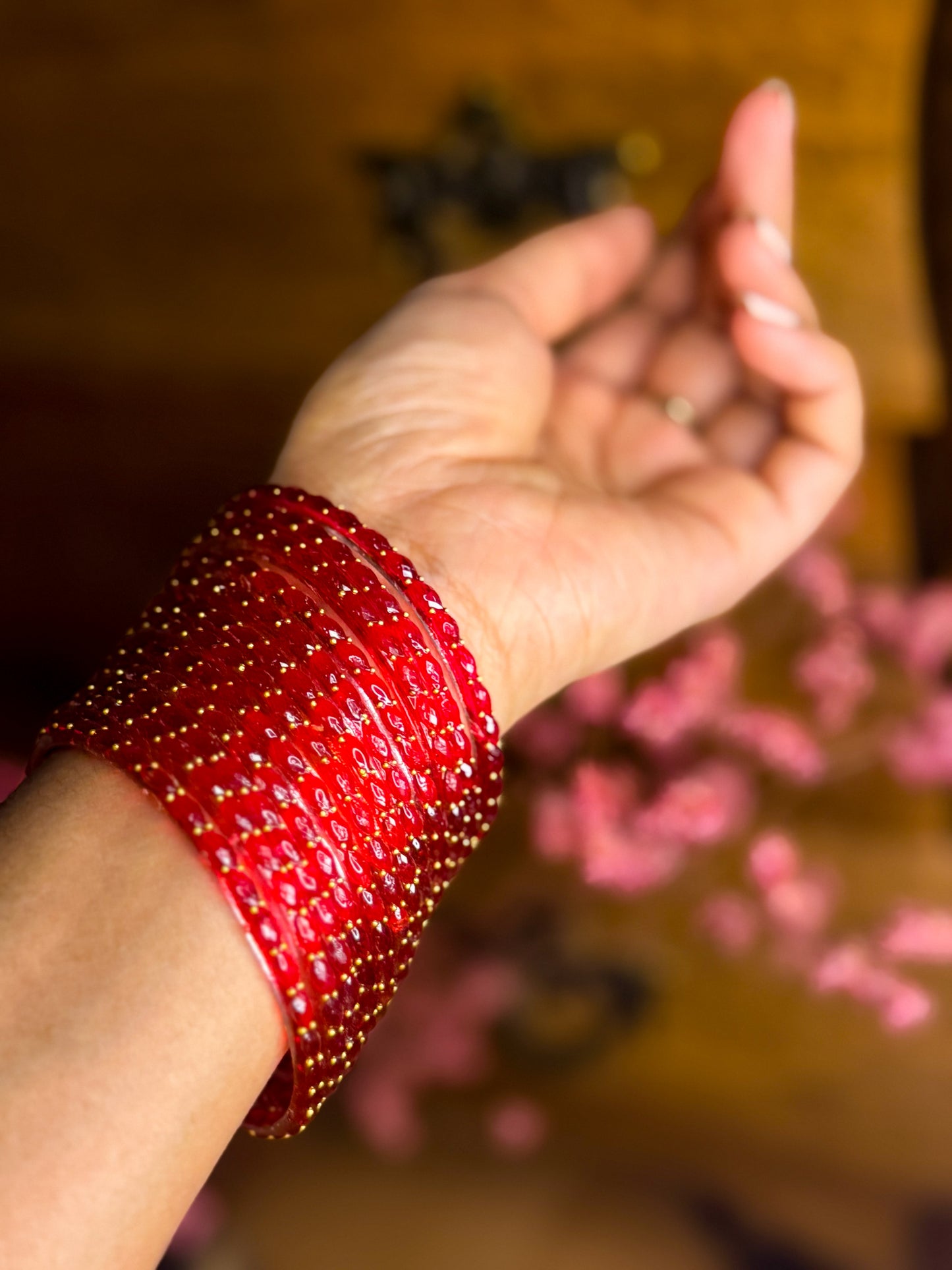 Red Raindrop Bangles