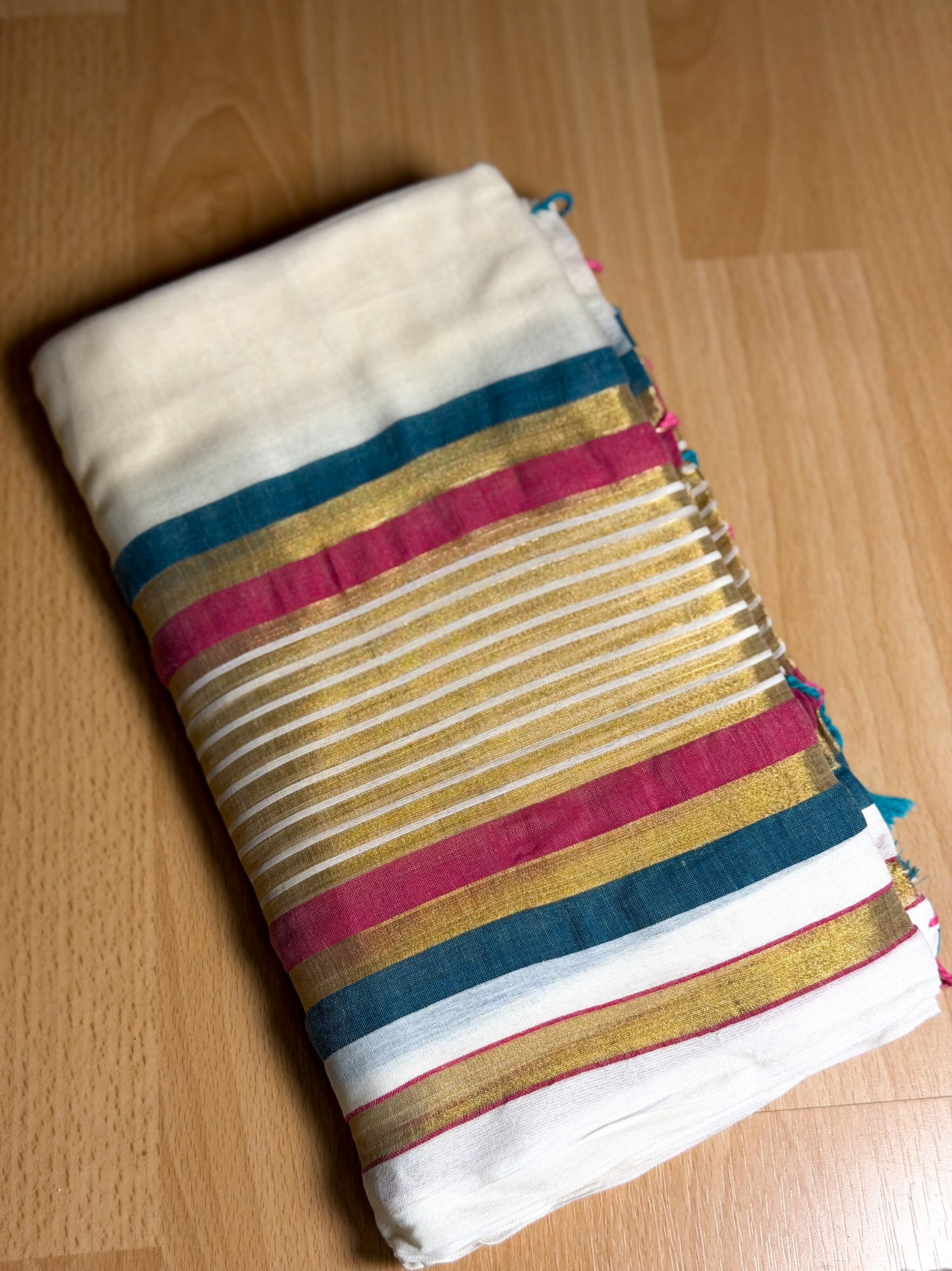 Stripes boarder Mul Cotton Saree