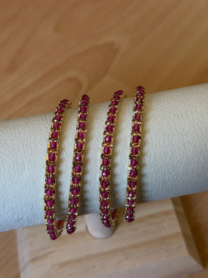 Ruby stone Bangles Set