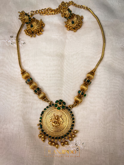 Green Manjari Necklace & Earring Set