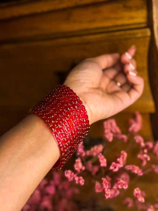 Red Raindrop Bangles