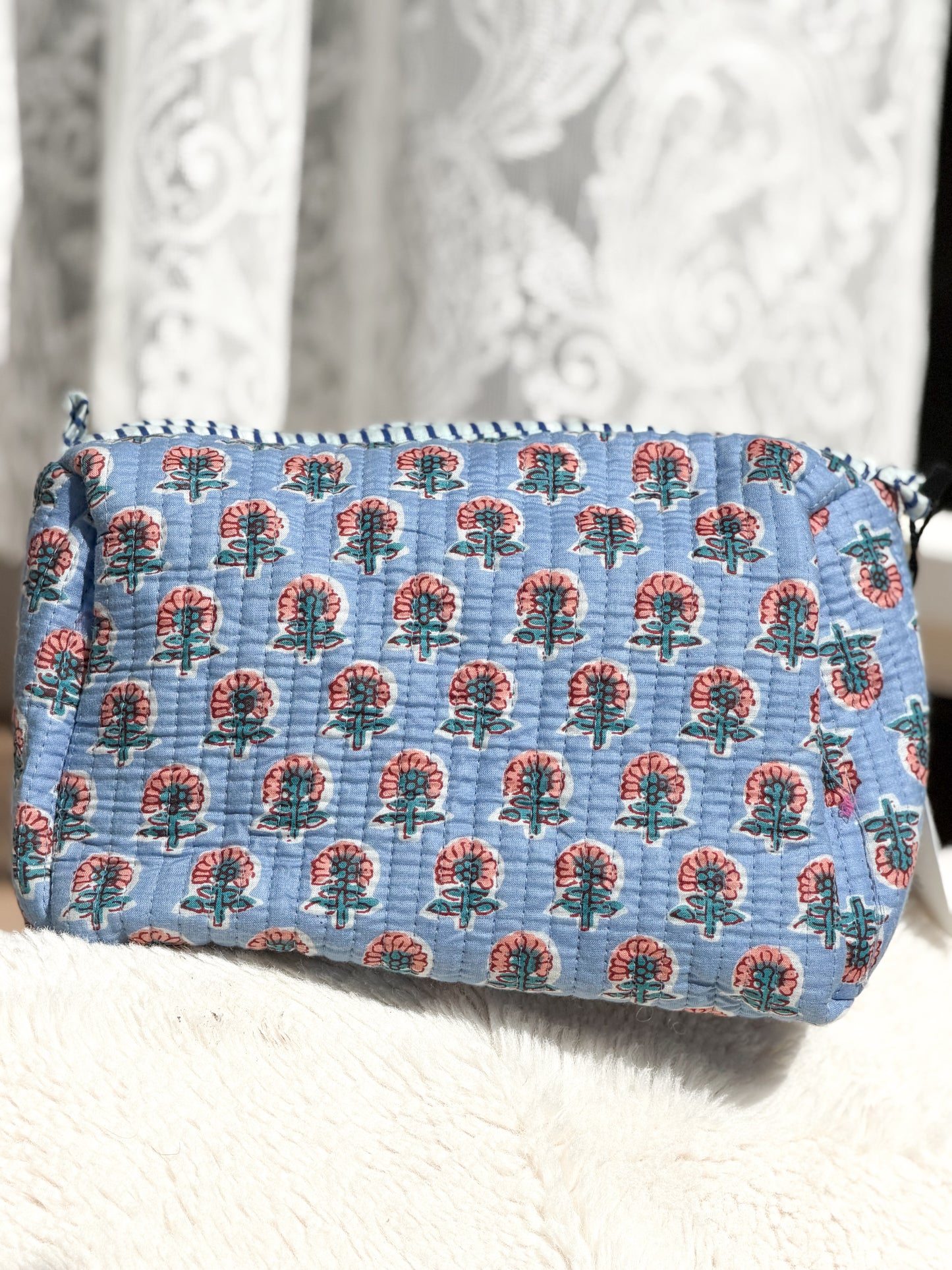 Sky Blossom Quilted Pouch Set
