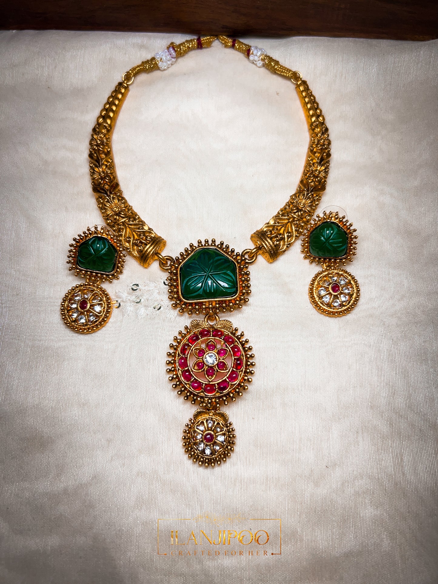 Emerald Necklace & Earring Set