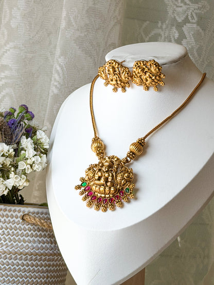 Lord Lakshmi Necklace and Earring Set.