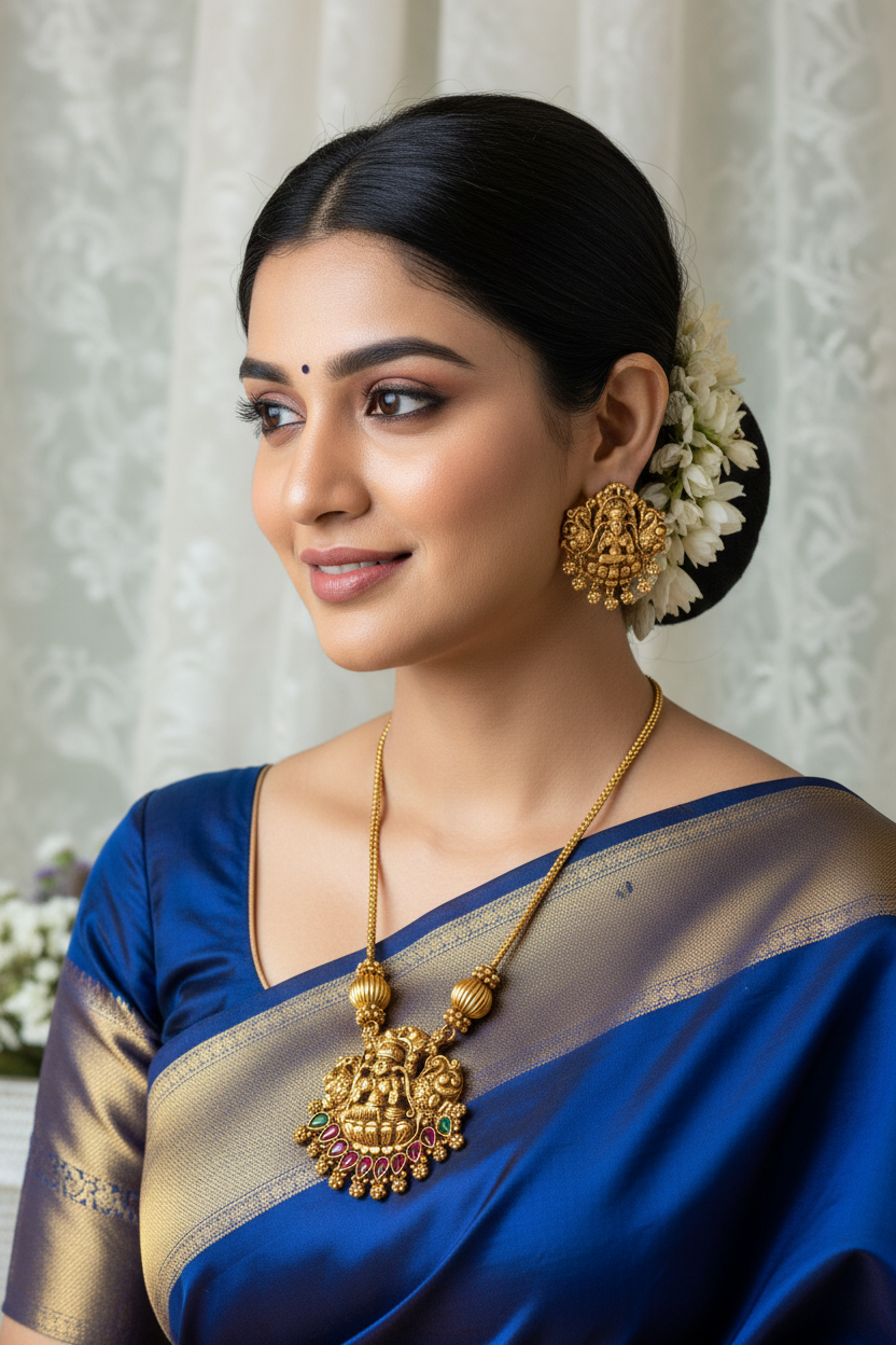 Lord Lakshmi Necklace and Earring Set.