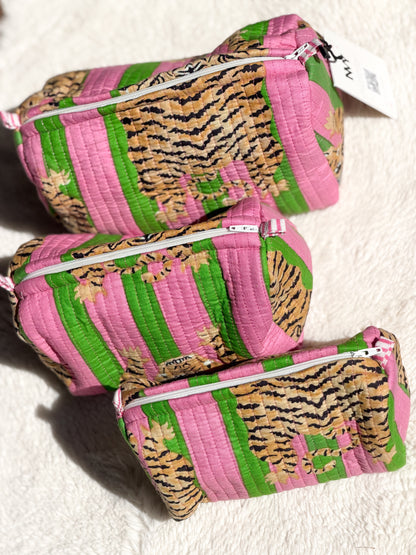 Jungle Stripe Quilted Pouch Set