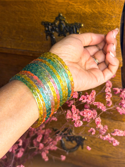 Rainbow Color Raindrop Bangles