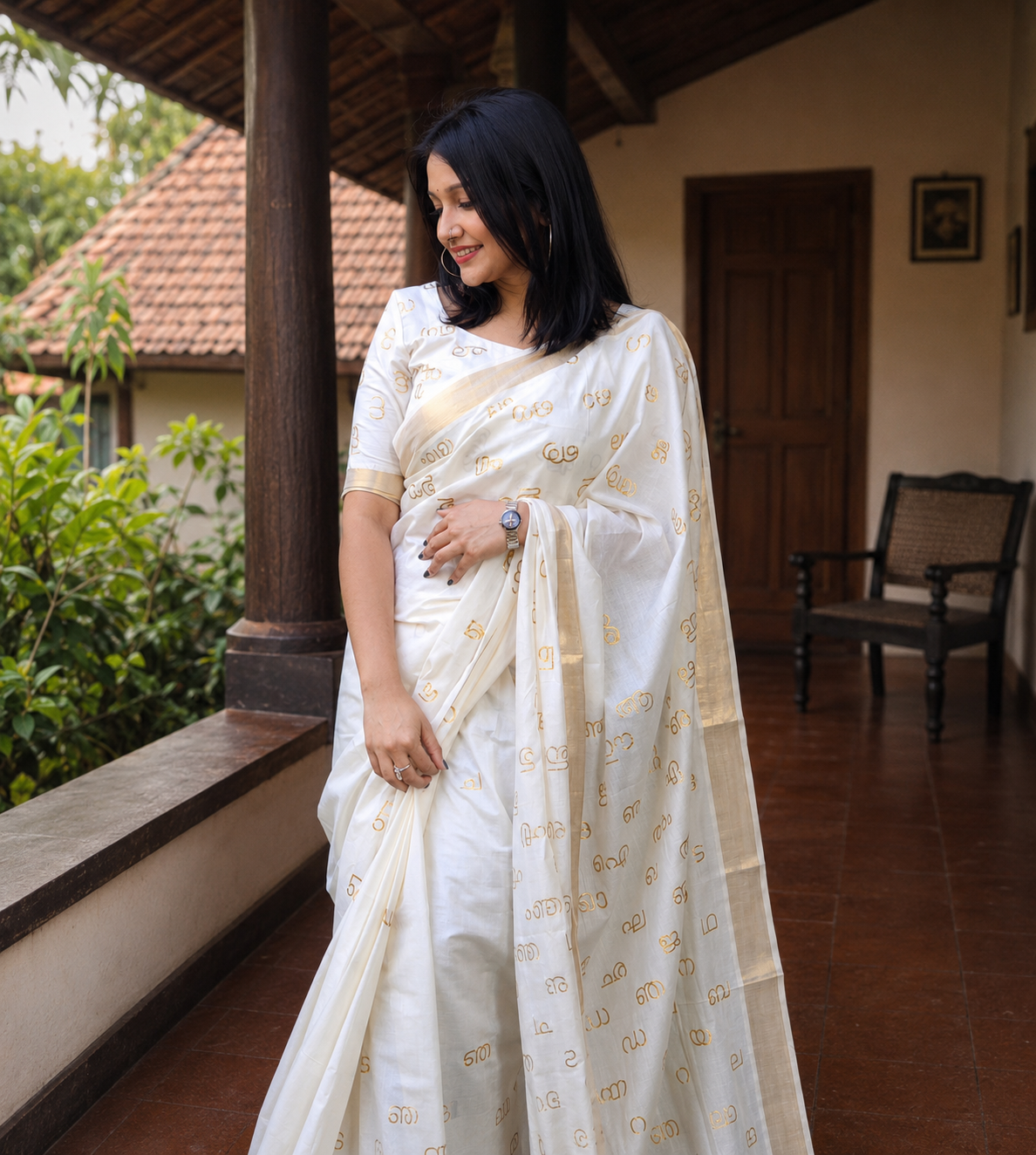 Aksharamala Cotton Saree