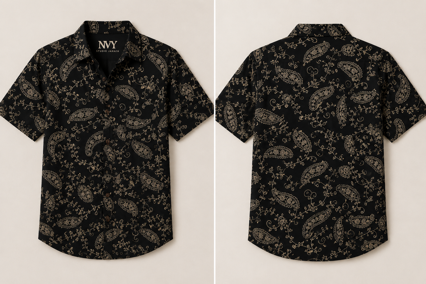 Midnight Paisley Hand Block Printed Shirt