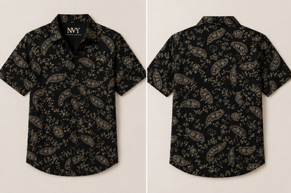 Midnight Paisley Hand Block Printed Shirt