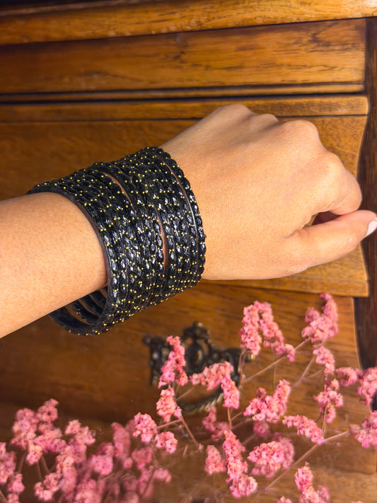 Black Raindrop Bangles